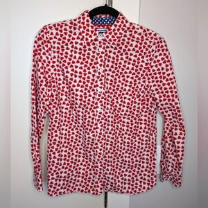 😃Talbots hearts button down shirt sz P